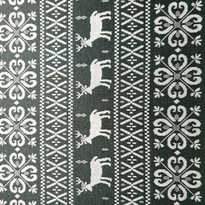 GRAY REINDEER HOLIDAY STRIPE KNIT FABRIC