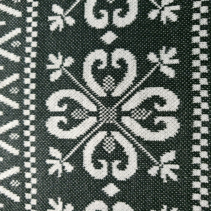 GRAY REINDEER HOLIDAY STRIPE KNIT FABRIC