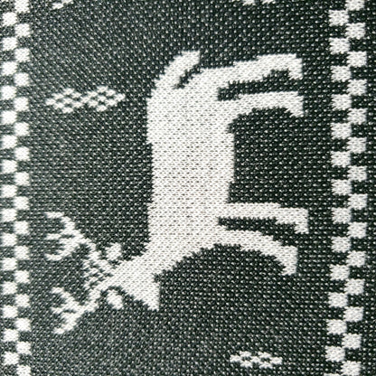 GRAY REINDEER HOLIDAY STRIPE KNIT FABRIC