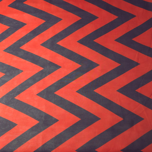 CHEVRON CHIFFON ORANGE NAVY BLUE