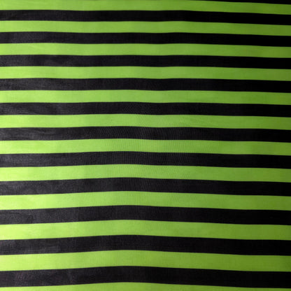 STRIPE CHIFFON LIME GREEN BLACK