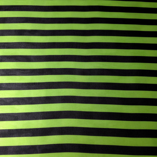 STRIPE CHIFFON LIME GREEN BLACK