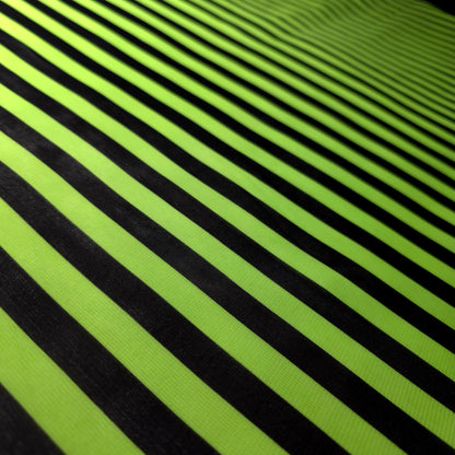 STRIPE CHIFFON LIME GREEN BLACK