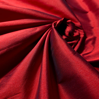 FAUX SILK LUXURY TAFFETA CRIMSON RED