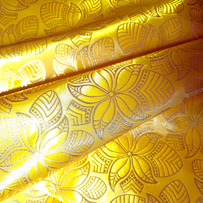 AFRICAN GOLD FLORAL BROCADE