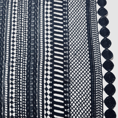 NAVY BOHEMIA GUIPURE STRIPE LACE