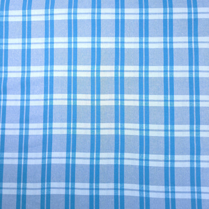 PASTEL PLAID BLUE COTTON SHIRTING