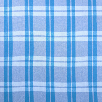 PASTEL PLAID BLUE COTTON SHIRTING