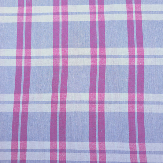 PASTEL PLAID PINK COTTON SHIRTING