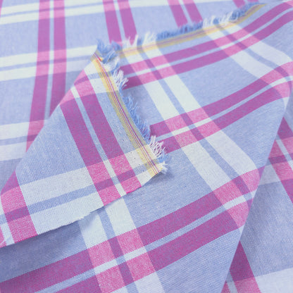PASTEL PLAID PINK COTTON SHIRTING