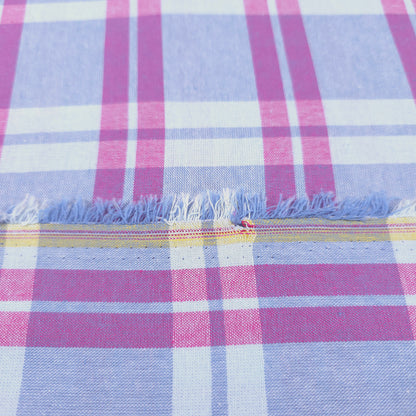 PASTEL PLAID PINK COTTON SHIRTING