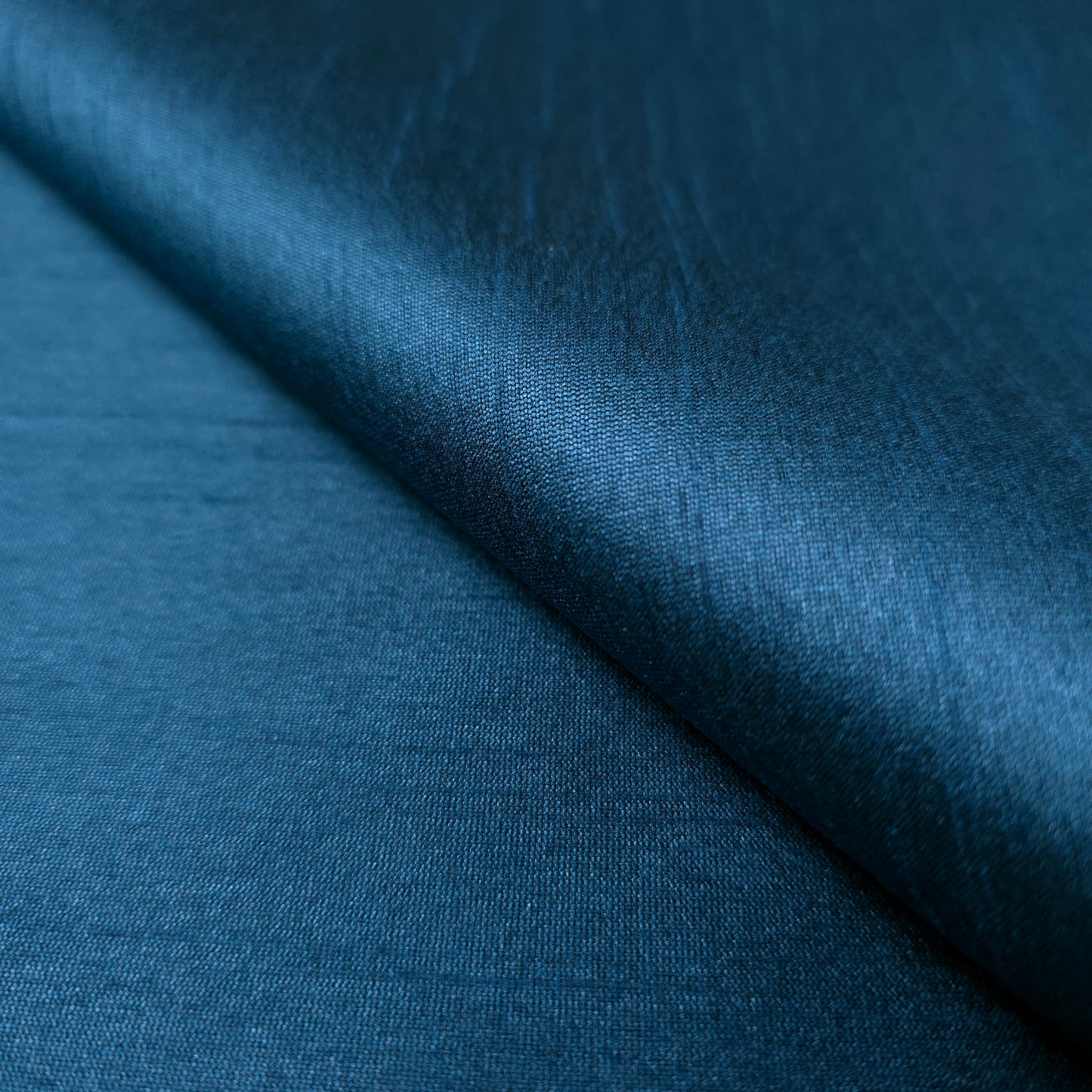 BLUE TEAL PEACOCK FAUX SILK DUPIONI