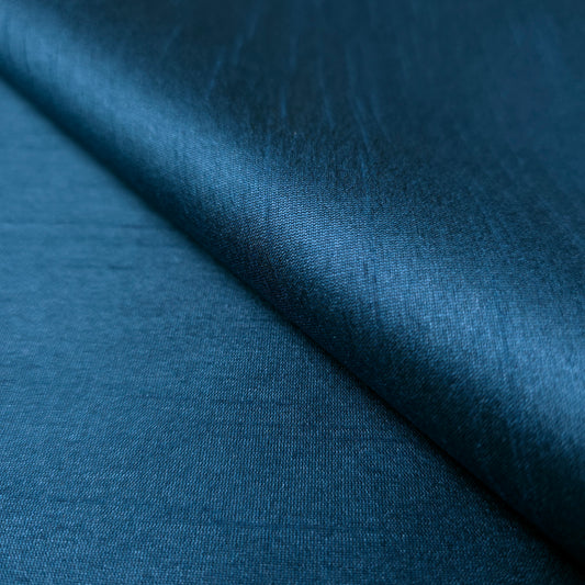 BLUE TEAL PEACOCK FAUX SILK DUPIONI