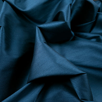 BLUE TEAL PEACOCK FAUX SILK DUPIONI