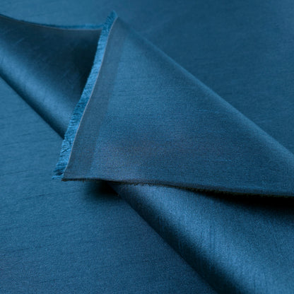 BLUE TEAL PEACOCK FAUX SILK DUPIONI