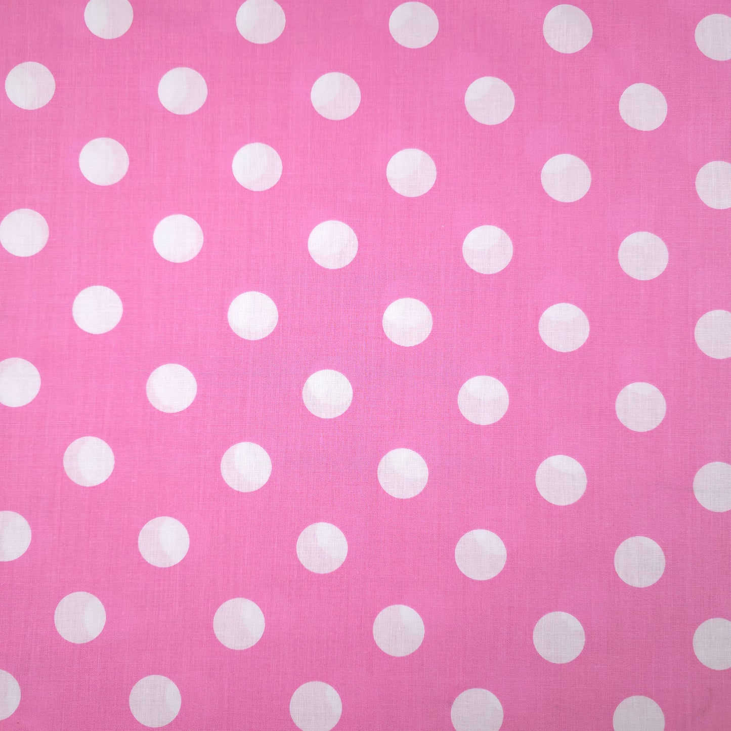 ONE INCH POLKA DOT WHITE ON PINK