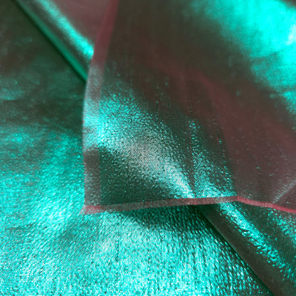 GREEN RED TWO TONE TISSUE LAME