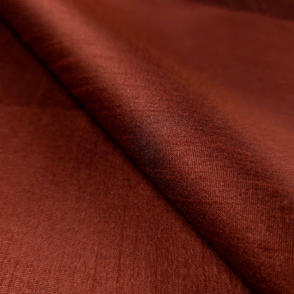 BROWN COPPER PENNY FAUX SILK DUPIONI