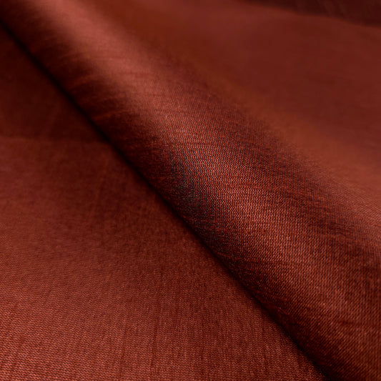BROWN COPPER PENNY FAUX SILK DUPIONI