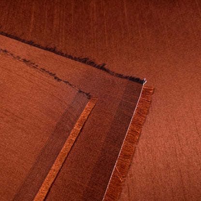 BROWN COPPER PENNY FAUX SILK DUPIONI