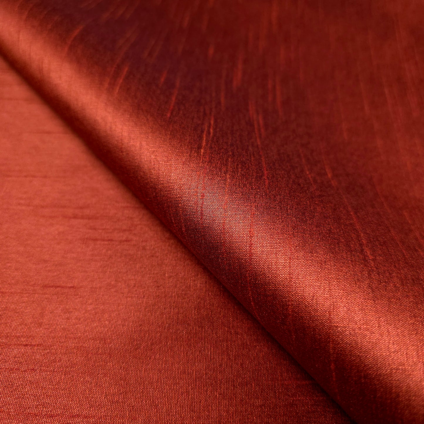 BROWN CINNAMON BARK FAUX SILK DUPIONI