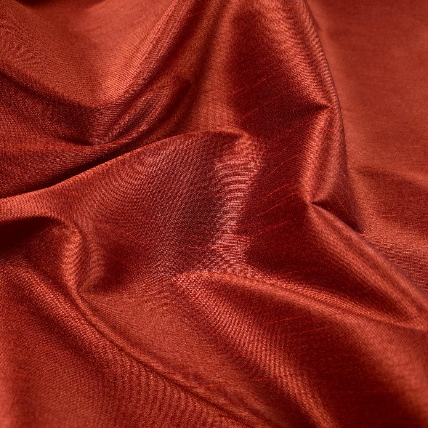 BROWN CINNAMON BARK FAUX SILK DUPIONI