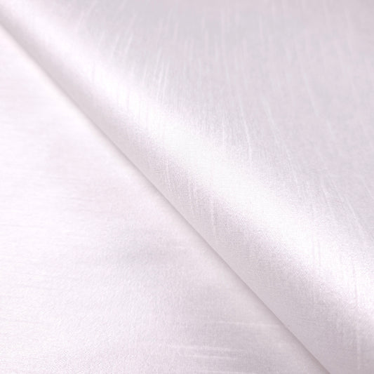 NEUTRAL WHITE FAUX SILK DUPIONI