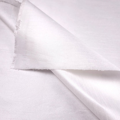 NEUTRAL WHITE FAUX SILK DUPIONI