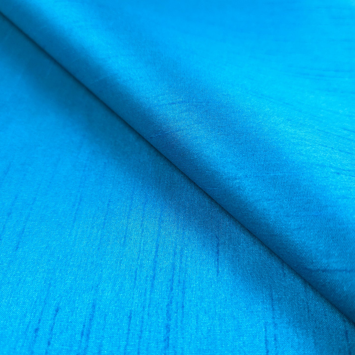 BLUE TURQUOISE FAUX SILK DUPIONI