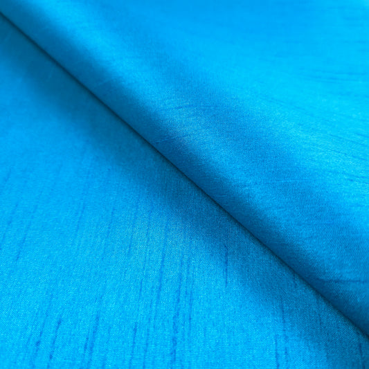 BLUE TURQUOISE FAUX SILK DUPIONI