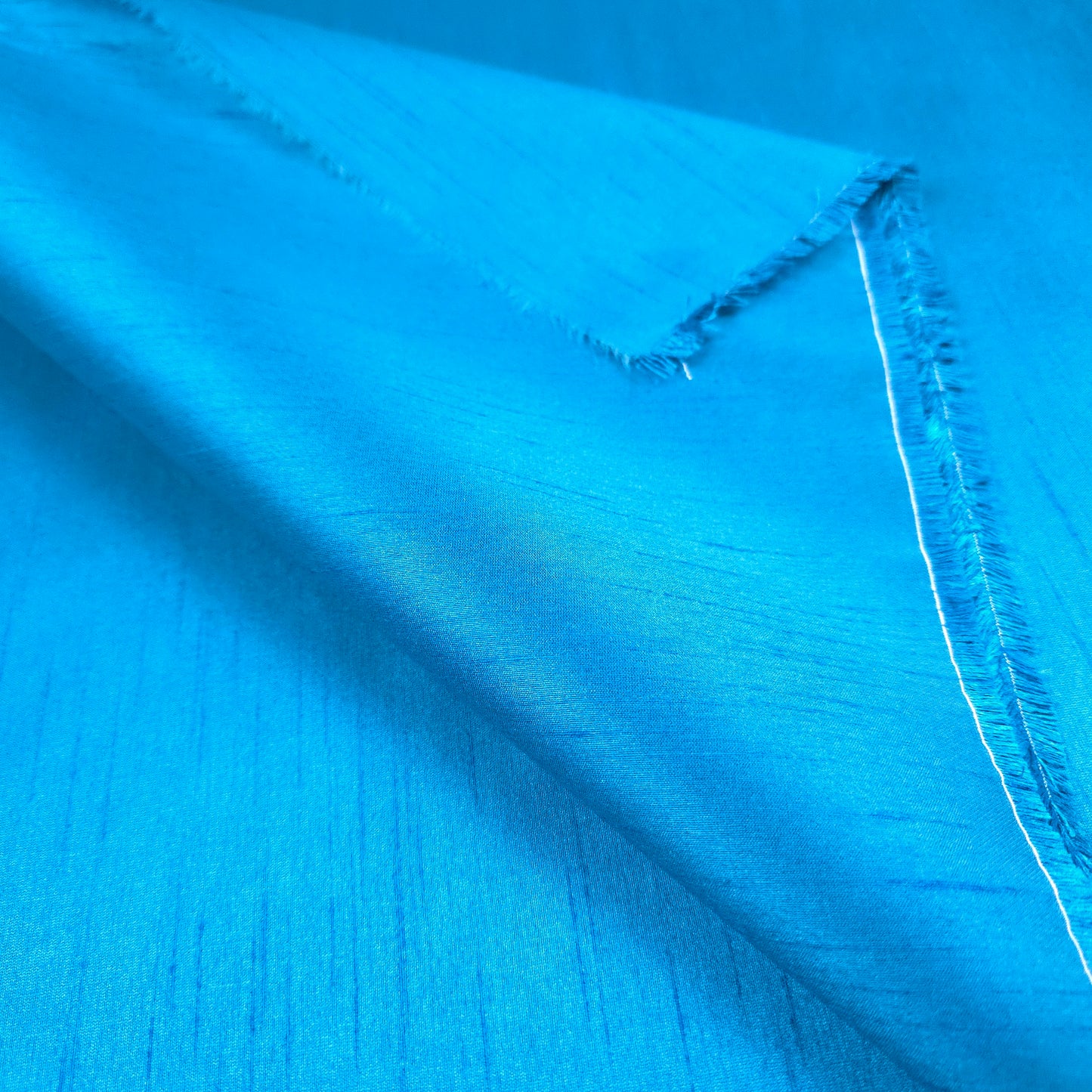 BLUE TURQUOISE FAUX SILK DUPIONI