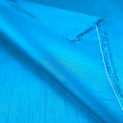 BLUE TURQUOISE FAUX SILK DUPIONI