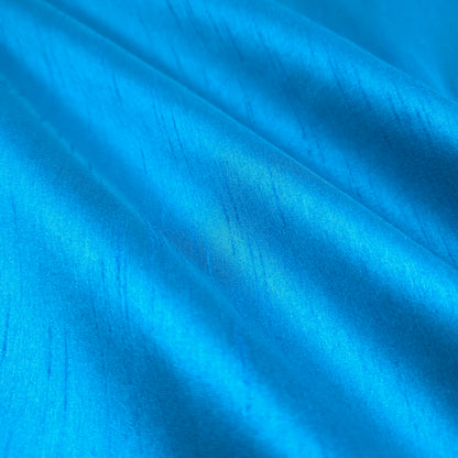 BLUE TURQUOISE FAUX SILK DUPIONI