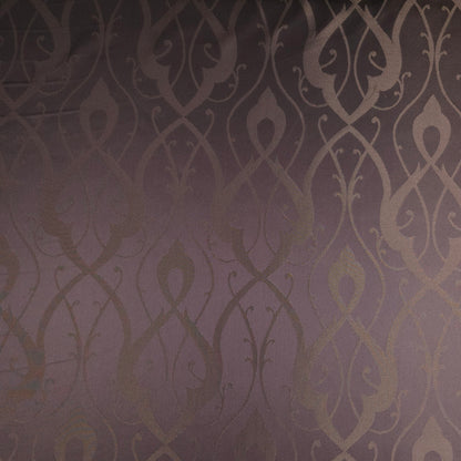 BROWN SCROLLWORK DAMASK DRAPERY