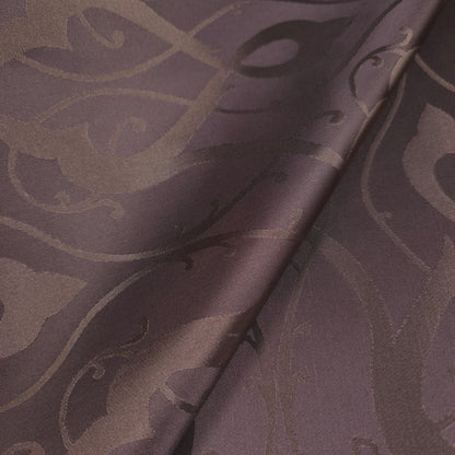BROWN SCROLLWORK DAMASK DRAPERY