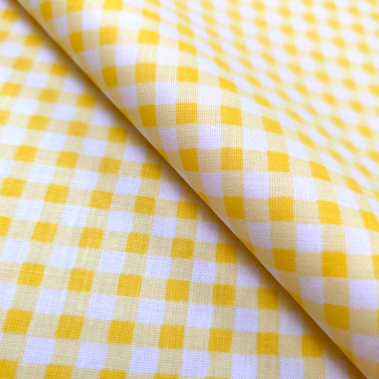 1/4" GINGHAM POLYCOTTON PRINT YELLOW LEMON