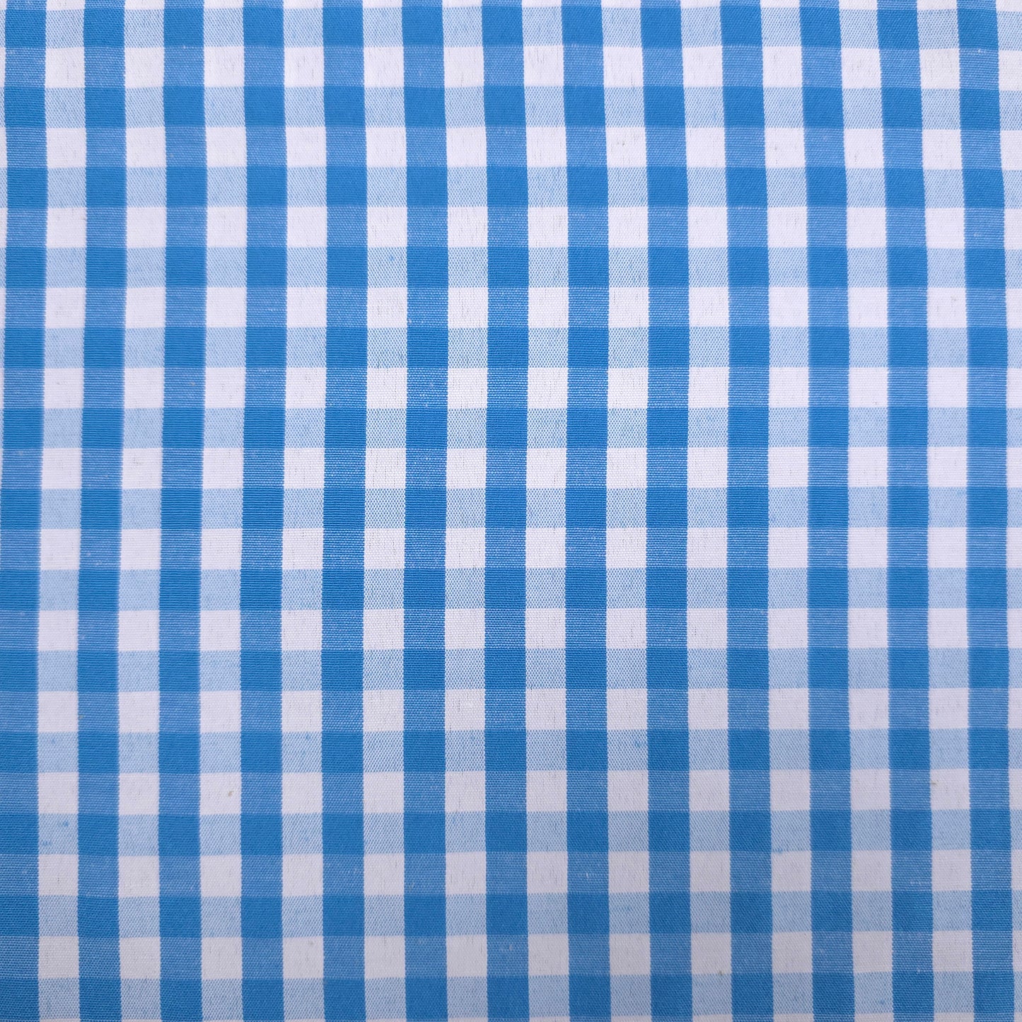 BLUE TURQUOISE GINGHAM POLYCOTTON