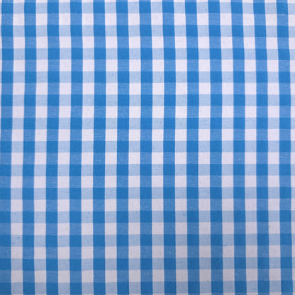 BLUE TURQUOISE GINGHAM POLYCOTTON