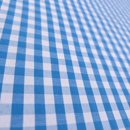 BLUE TURQUOISE GINGHAM POLYCOTTON