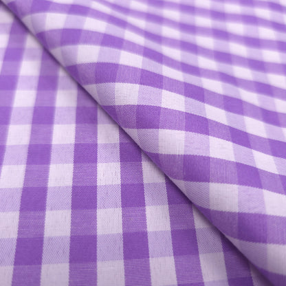 1/4" GINGHAM POLYCOTTON PRINT LILAC PUPLE
