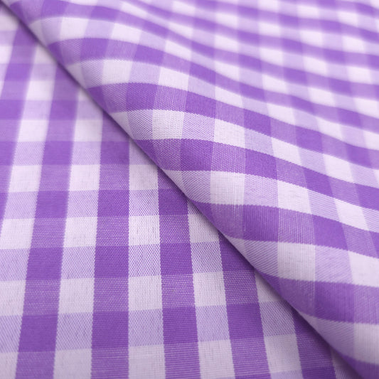 1/4" GINGHAM POLYCOTTON PRINT LILAC PUPLE