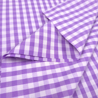 1/4" GINGHAM POLYCOTTON PRINT LILAC PUPLE