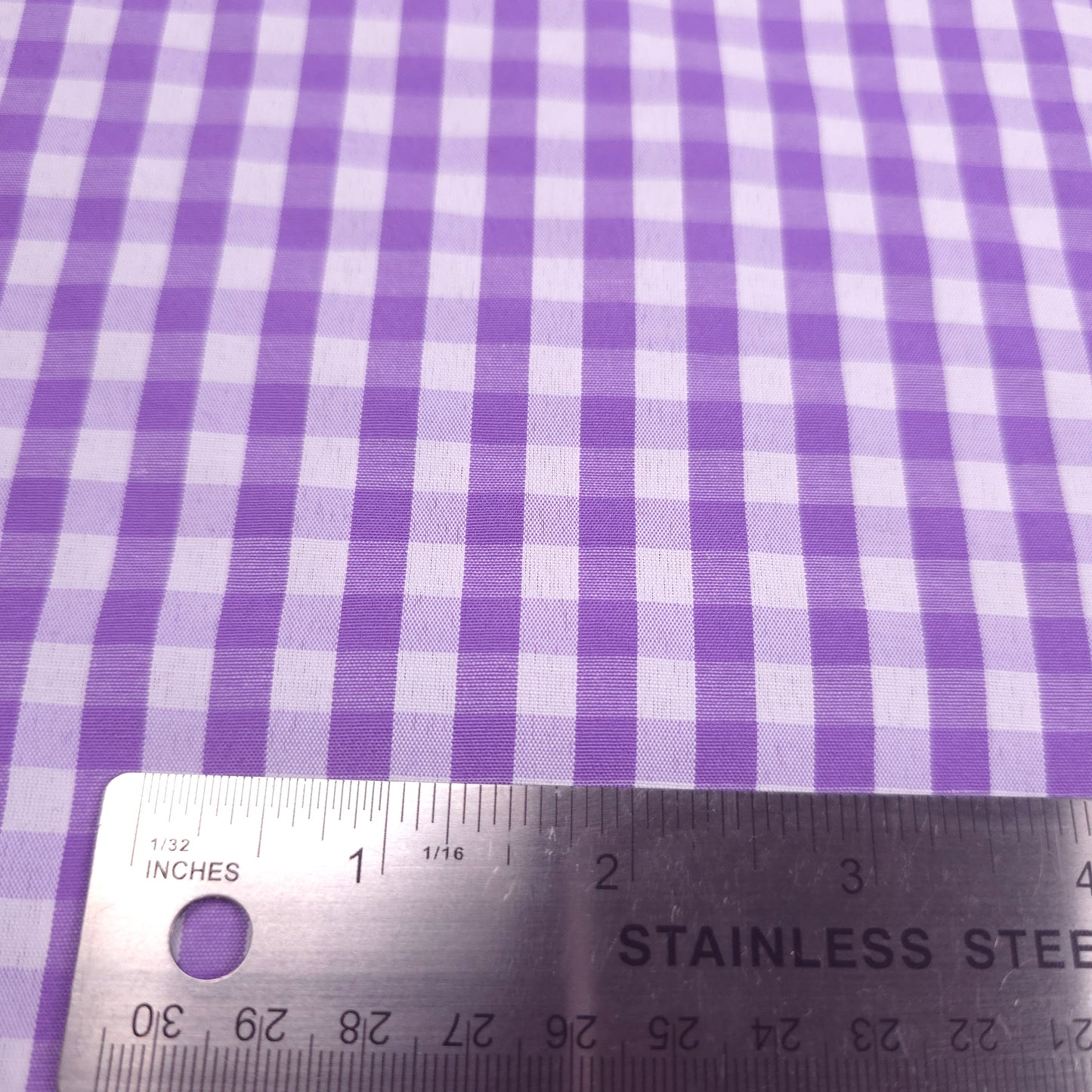 1/4" GINGHAM POLYCOTTON PRINT LILAC PUPLE