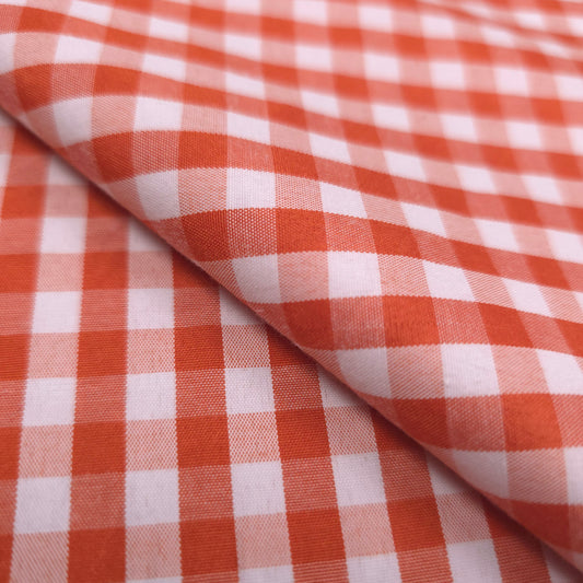 1/4" GINGHAM POLYCOTTON PRINT ORANGE
