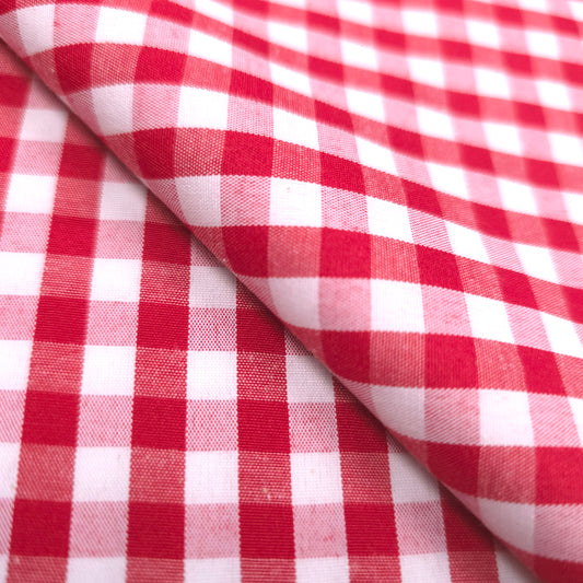 1/4" GINGHAM POLYCOTTON PRINT RED