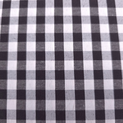 1/4" GINGHAM POLYCOTTON PRINT BLACK WHITE