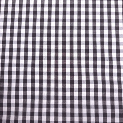 1/4" GINGHAM POLYCOTTON PRINT BLACK WHITE