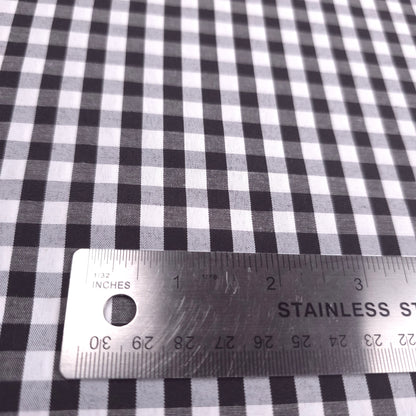 1/4" GINGHAM POLYCOTTON PRINT BLACK WHITE