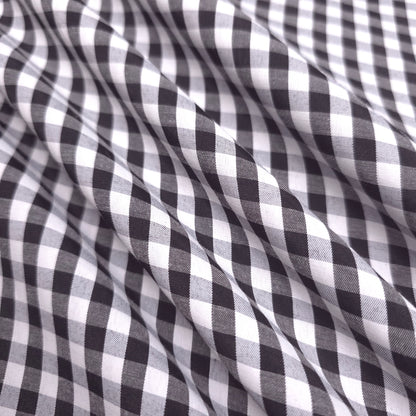 1/4" GINGHAM POLYCOTTON PRINT BLACK WHITE