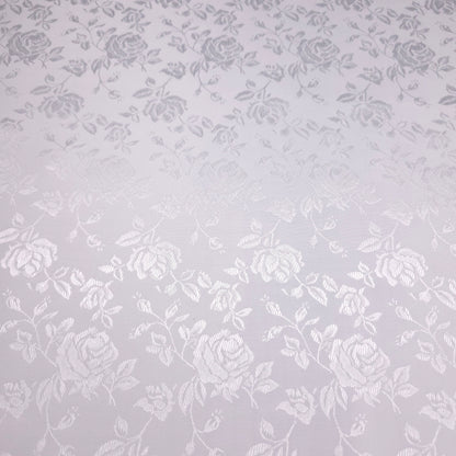 White floral pattern on a true white background
